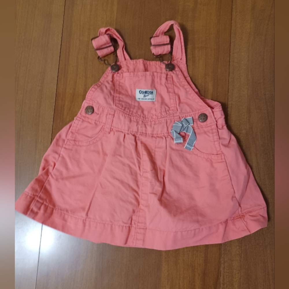 OshKosh B'Gosh Pink Skirtalls Overalls Baby Girl 12M